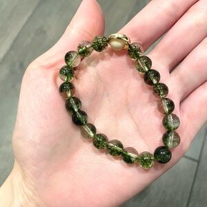 Elegant Green Beaded Crystal Bracelet
